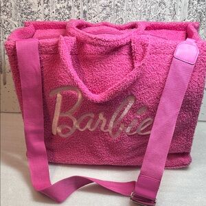Barbie Pink Overnight Bag Lg Soft Textured Loops Barbie Core Crossbody Strap